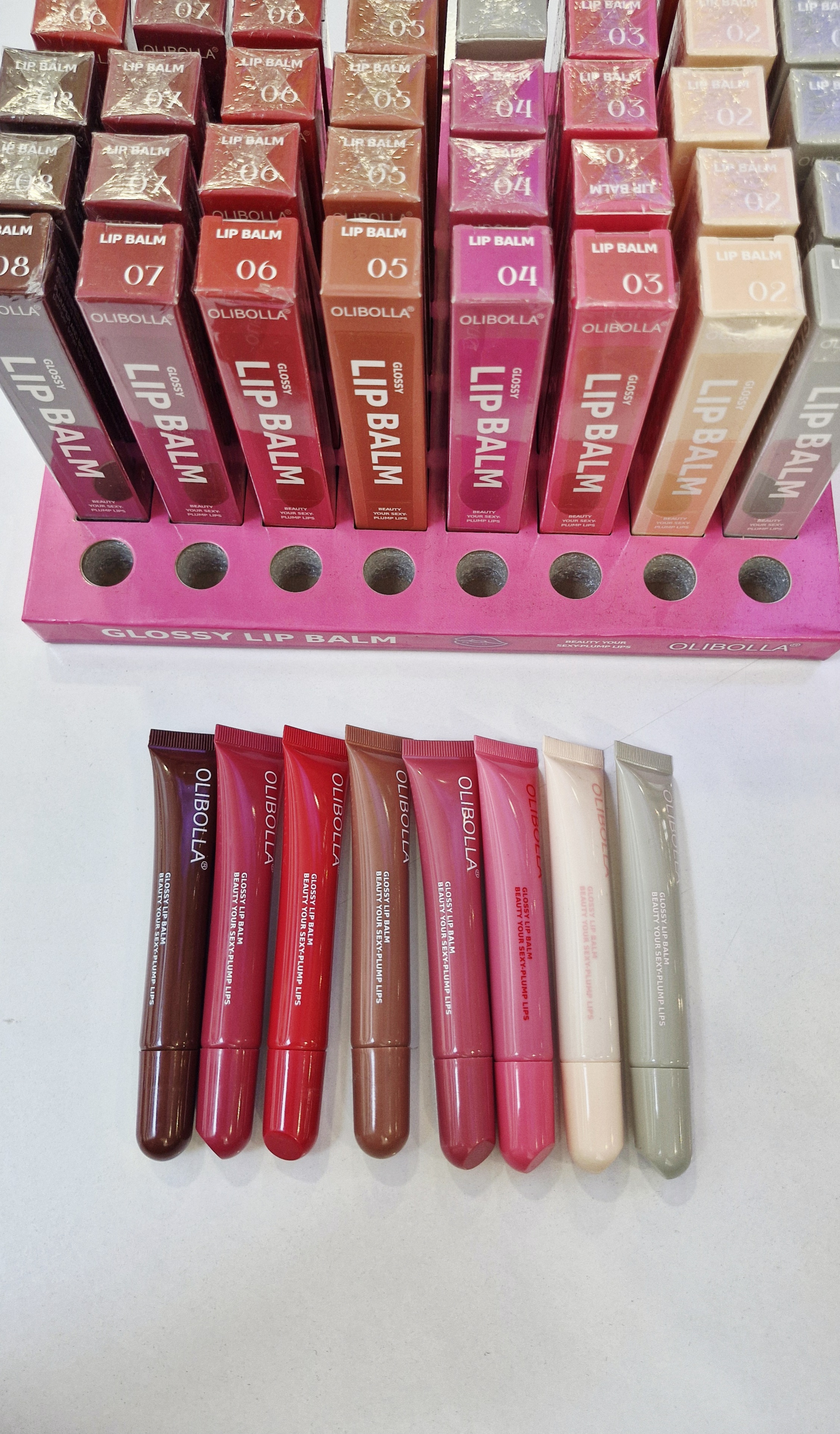 لیپ گلاس طرح رود اولیبولا (مدل Glossy lip balm)
